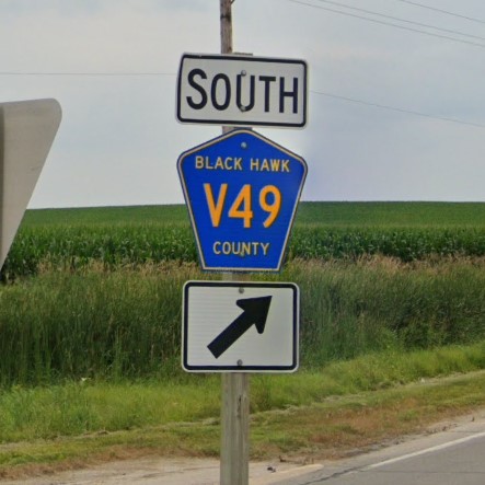 Iowa county rd sign
