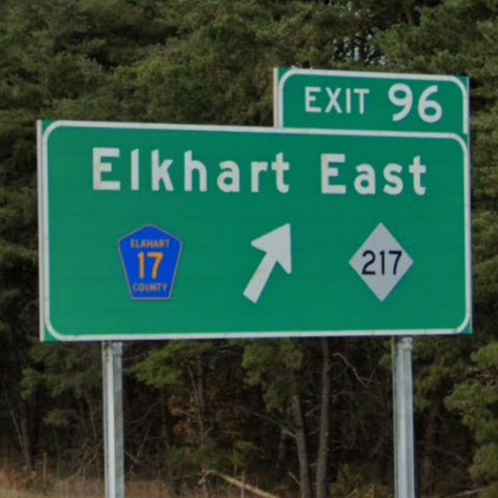 Indiana county rd sign