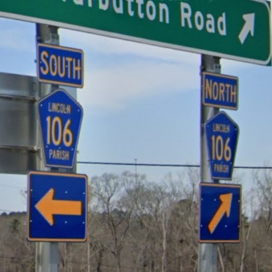 Louisiana parish rd sign