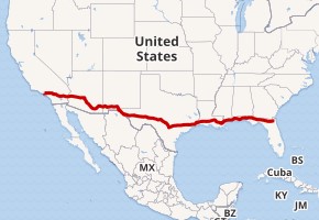 Interstate 10 map