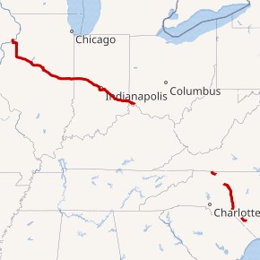Interstate 74 map