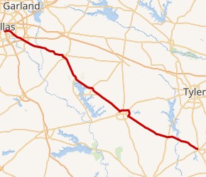 US Hwy 175 map