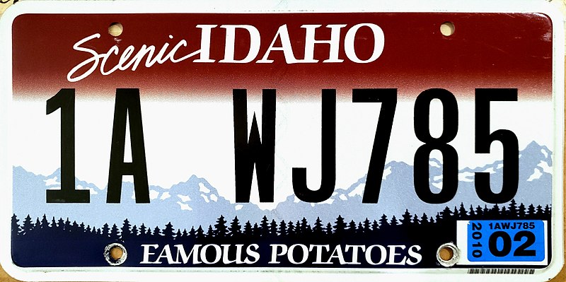 Idaho rbk plate
