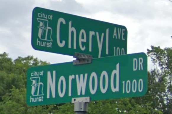 Hurst, TX street sign