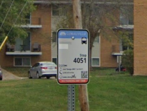 Iowa City, Iowa bus sign