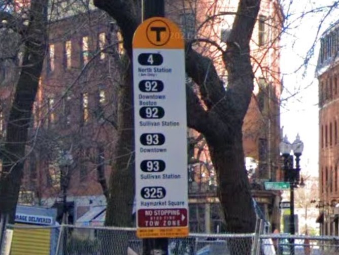 Boston MA bus sign