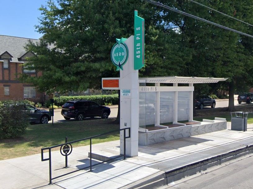 Tulsa, Oklahoma bus sign