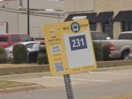 Dallas, Texas bus sign