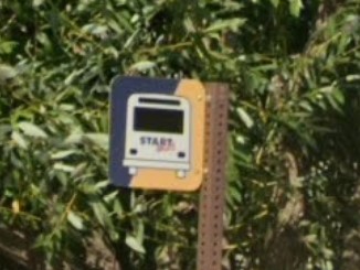Jackson, Wyoming bus sign