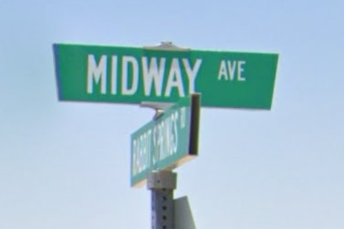 San Bernardino County trapezoid sign