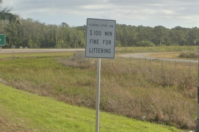Litter law sign