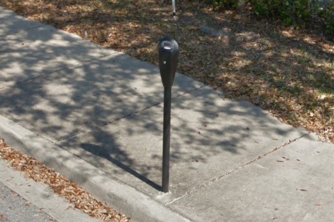 Black parking meters