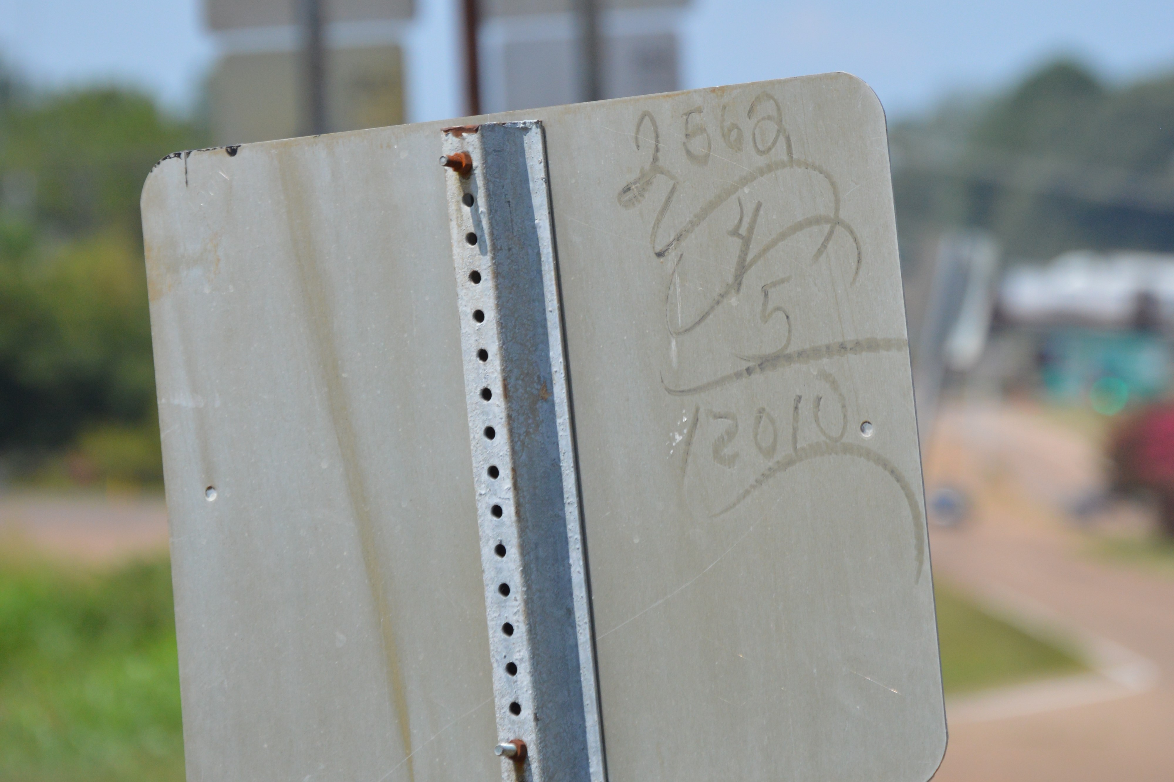 Sun bleached sign writing