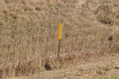 Drainage marked with yellow bollard