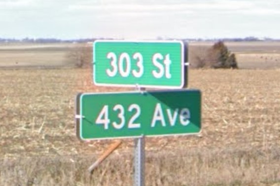 Numbered road street sign