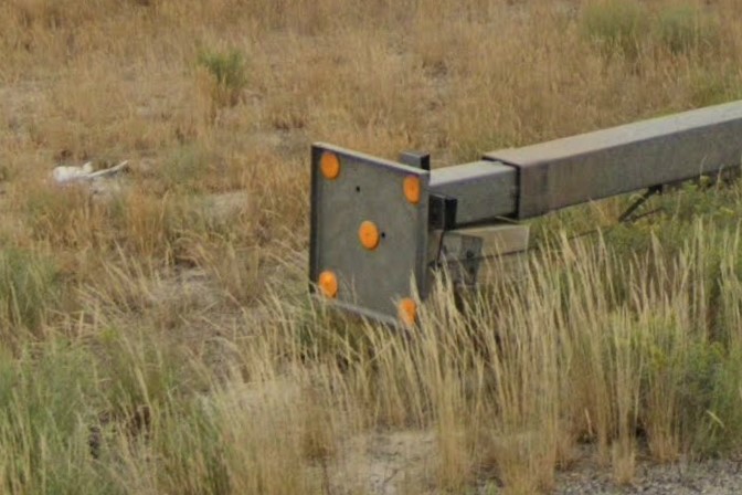 Five reflectors on guardrail